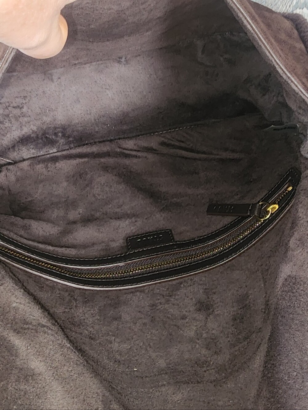 NWOT STAUD Harlow Medium Shearling-Trim Suede Shoulder Bag (Slight Flaws) - Picture 9 of 9